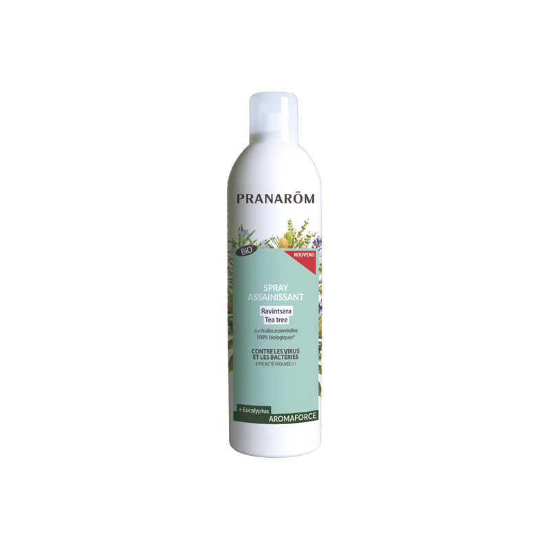 Pranarôm aromaforce spray assainissant bio ravintsara tea tree 150ml