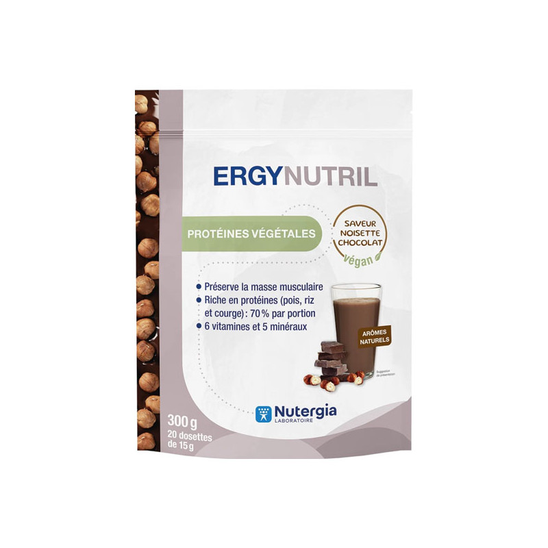Nutergia Ergynutril Végan saveur noisette chocolat 300gr