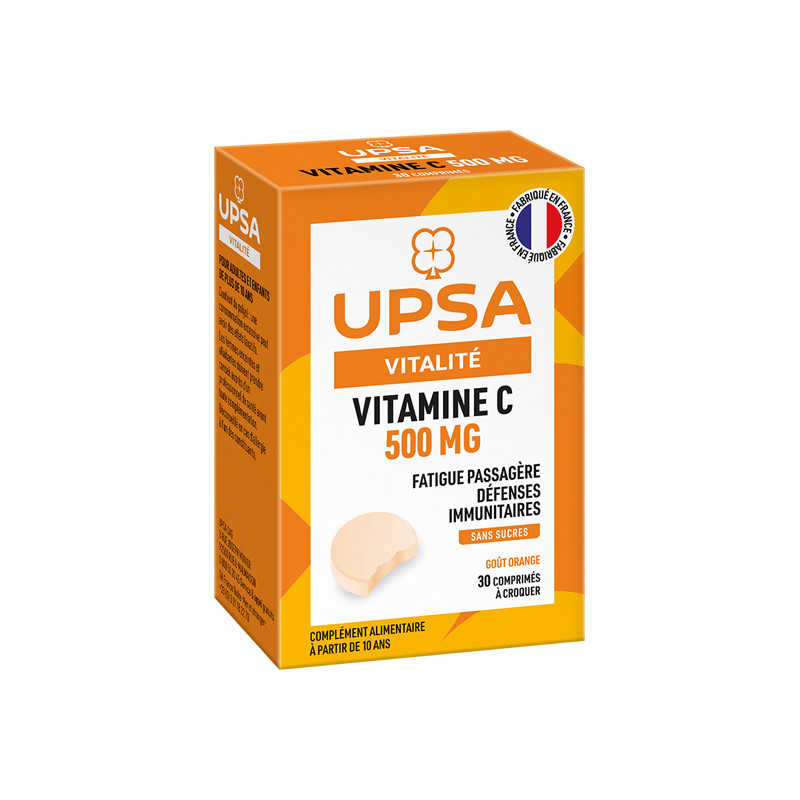 UPSA Vitalité Vitamine C 500mg 30 comprimés à croquer