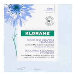 Klorane Patchs yeux lissants & défatigants au bleuet bio 7 x 2 patchs