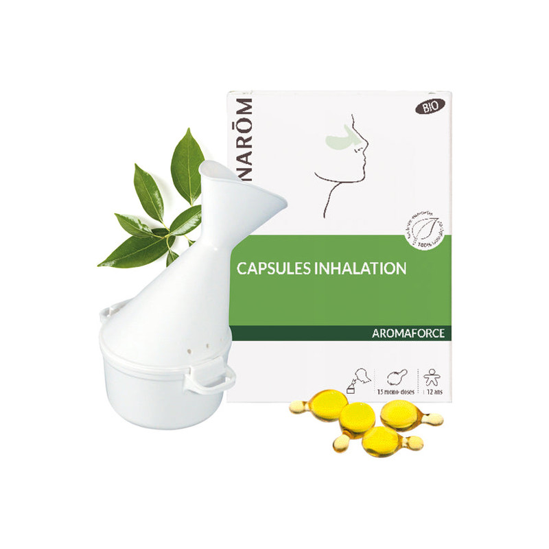 Pranarôm Aromaforce Inhalation 15 capsules + inhalateur bio