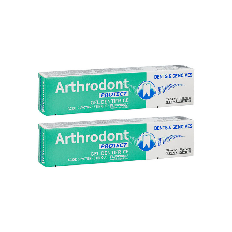 Arthrodont Protect Gel dentifrice fluoré gencives sensibles lot de 2x75ml
