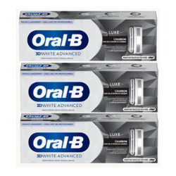 Oral-B 3D White Advanced luxe lot de 2 Dentifrices charbon 75ml