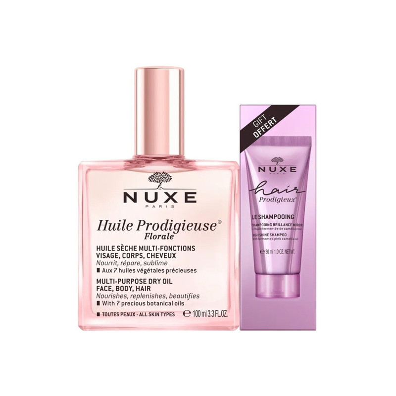Nuxe Huile Prodigieuse florale 100ml + Le shampooing brillance miroir 30ml