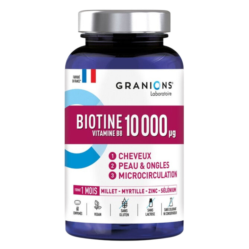Granions Biotine 10 000 µg Vitamines B8 60 comprimés