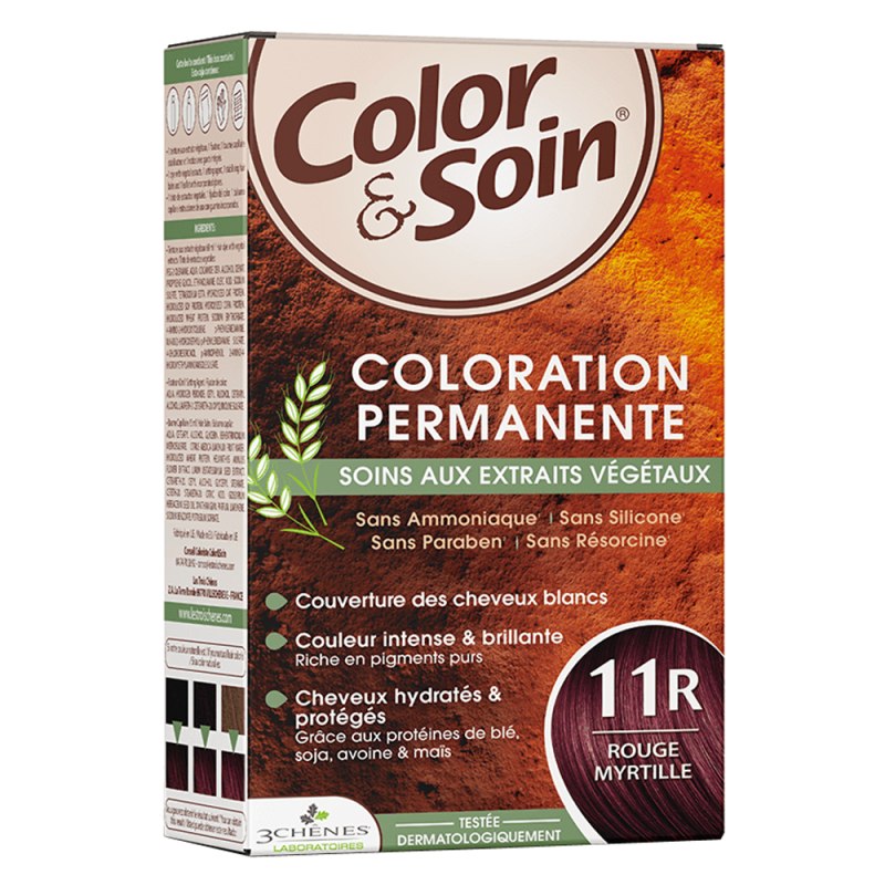 Les 3 Chênes color & soin coloration rouge myrtille 11R 135ml