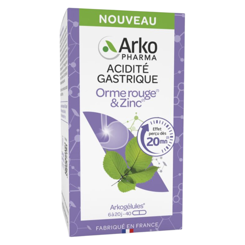 Arkopharma Arkogélules Orme rouge et zinc 40 gélules