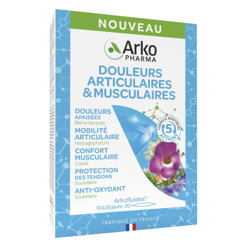Arkopharma Arkofluides Douleurs articulaires & musculaires 20 ampoules