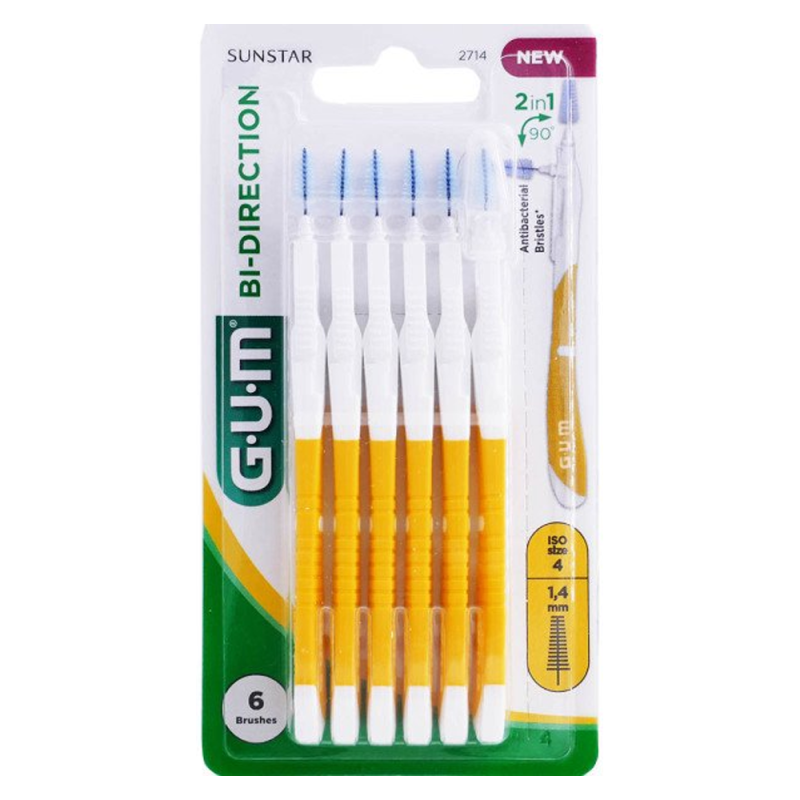 GUM Bi-Direction 6 Brossettes 1,4mm ref 2714