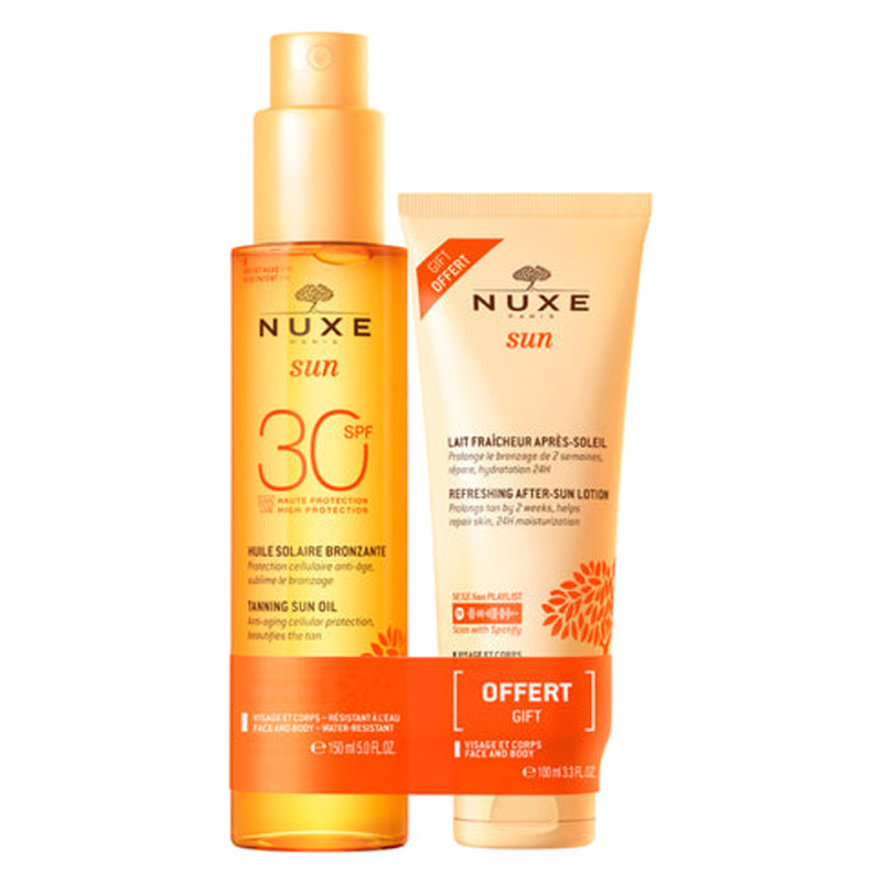 Nuxe Sun Huile solaire bronzante SPF30 - 150ml + Lait fraîcheur 100ml