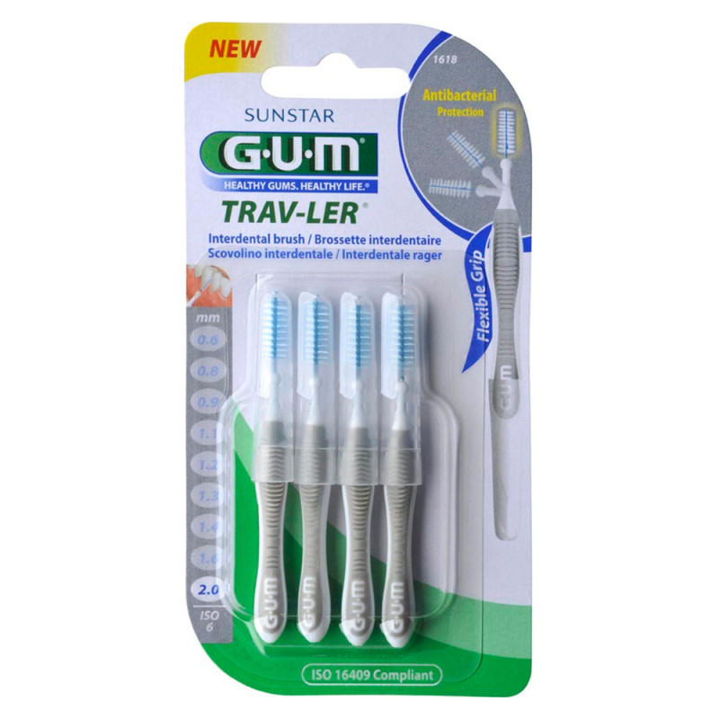 GUM Trav-ler 1618 Brossettes interdentaires 2,0 mm par 6 unités