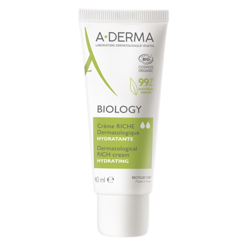 A-Derma Biology Crème riche dermatologique hydratante bio 40ml