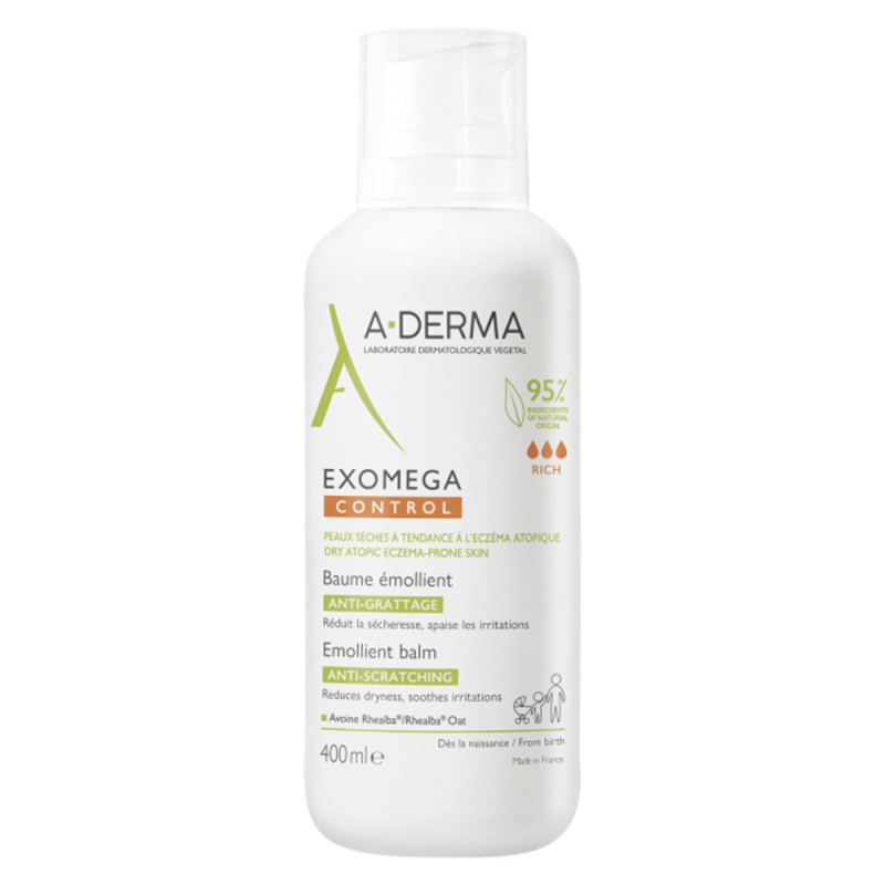 A-Derma Exomega Control Baume émollient anti-grattage 400ml