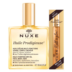 Nuxe Huile Prodigieuse 100ml + Huile Prodigieuse Or roll-on 8ml