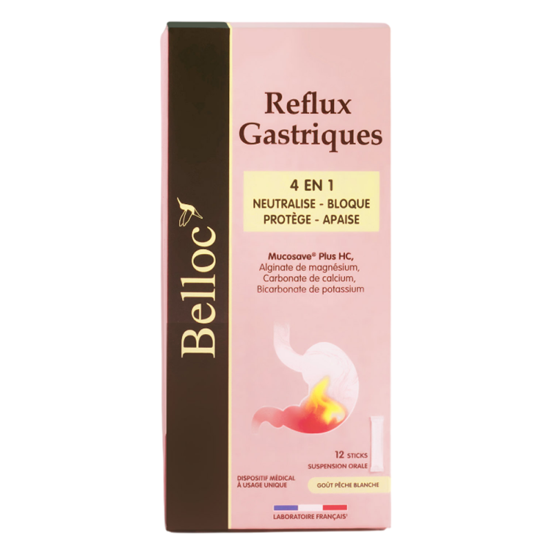 Belloc Reflux Gastriques 4 en 1 - 12 sticks de 15ml