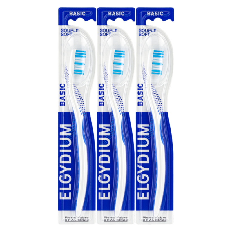 Elgydium Basic Brosse à dents souple lot de 3