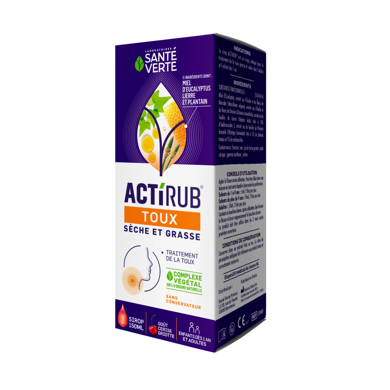 Santé Verte actirub toux sèche et grasse 150ml