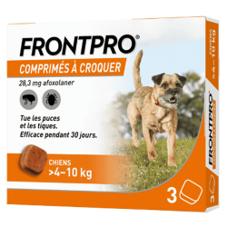Frontline Frontpro 28,3mg chien moyen 4-10kg 3 comprimés à croquer