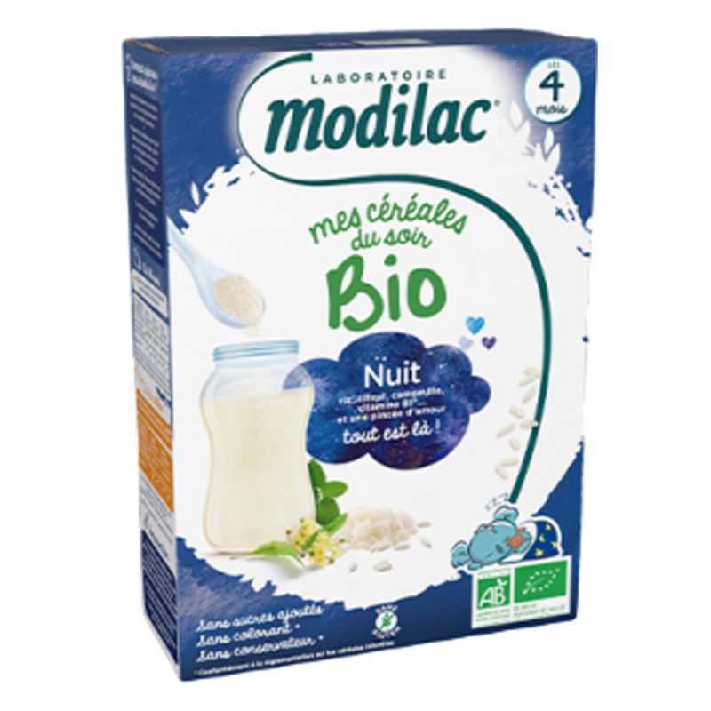 Modilac Mes Céréales bio nuit dès 4 mois 250gr