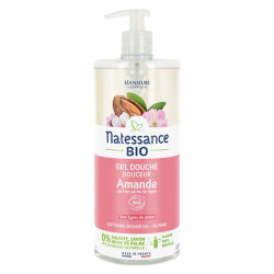 Natessance Gel douche douceur Amande parfum Pêche de vigne bio 1L