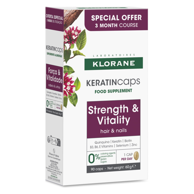 Klorane Keratincaps Force & Vitalité 90 gélules
