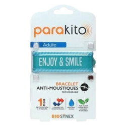 Parakito Bracelet Anti-moustiques rechargeable adulte enjoy & smile - Bleu