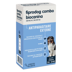 Biocanina Fiprodog Combo 268MG/241,2MG Spot-on grands chiens 3 pipettes