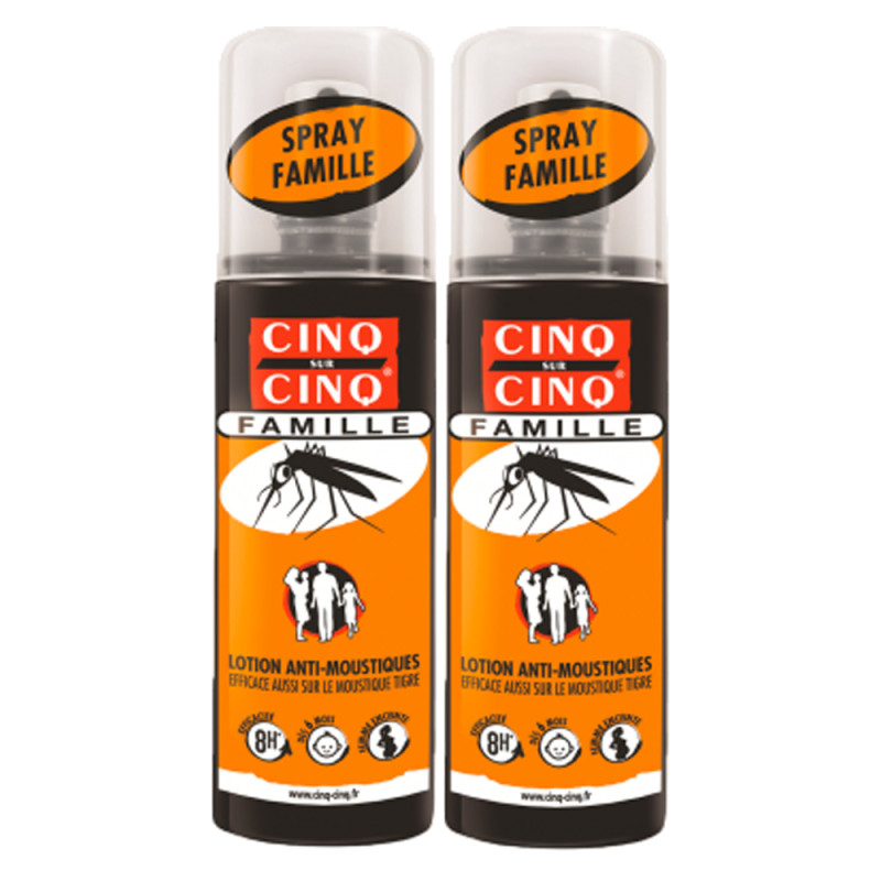 Cinq sur Cinq Spray Famille Lotion anti-moustiques lot de 2x100ml
