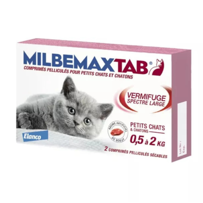 Novartis Milbemaxtab Petits Chats de 0,5 à 2kg 2 Comprimés