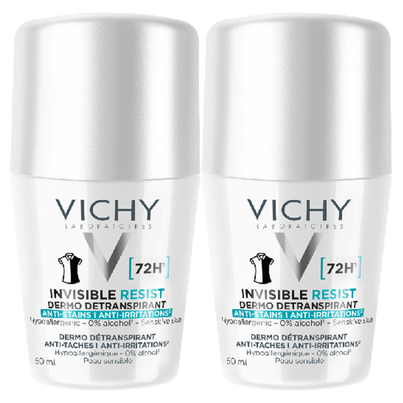 Vichy Déodorant Invisible Resist 72h roll-on lot de 2x50ml