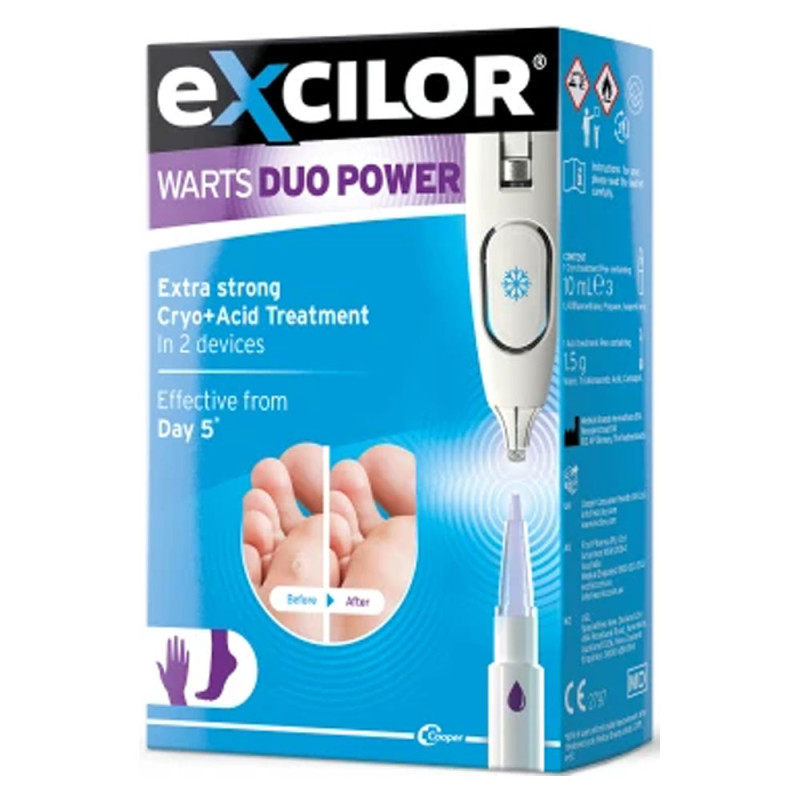 Excilor Duo Power Traitement des verrues mains et pieds 10ml + 1,5gr