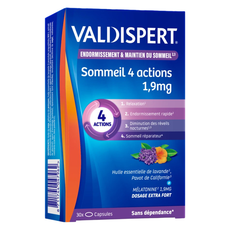 Valdispert Sommeil 4 actions 1,9 mg 30 capsules
