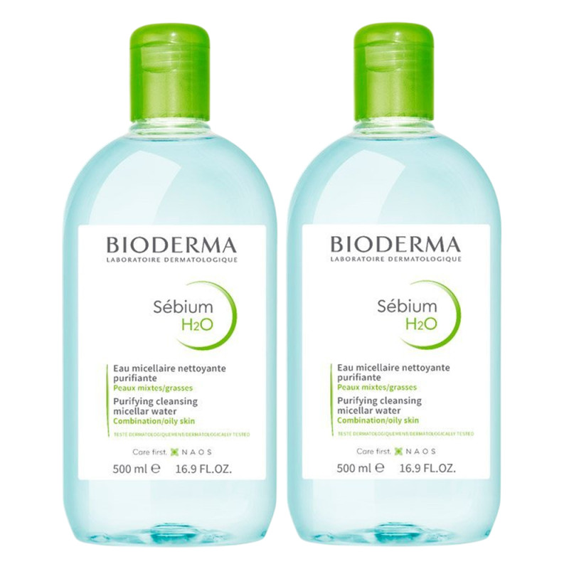 Bioderma Sébium H2O Eau micellaire 2x500ml