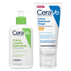 CeraVe Crème hydratante visage SPF50 52ml + Crème lavante hydratante 20ml