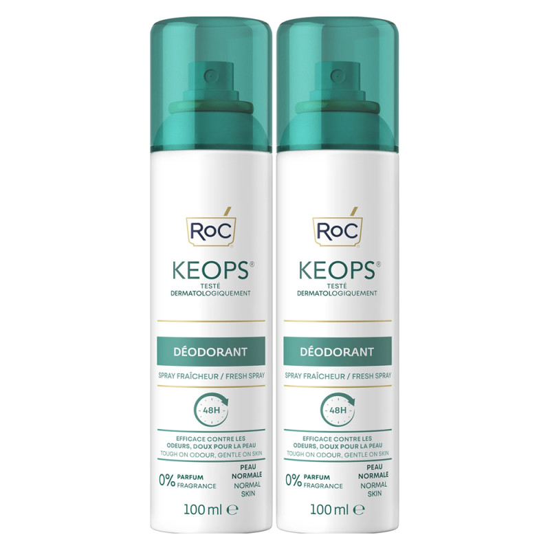 ROC Keops Déodorant spray fraîcheur lot de 2 x 100ml