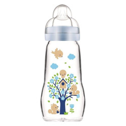 MAM Biberon Verre premium tétine débit 2 blanc 260ml
