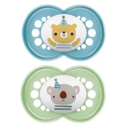 MAM Original Sucettes orthodontiques 18+ mois motifs animaux lot de 2