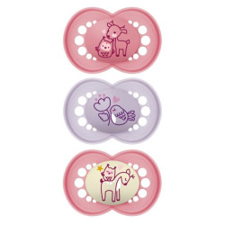 MAM Original 3 sucettes silicone +18 mois rose