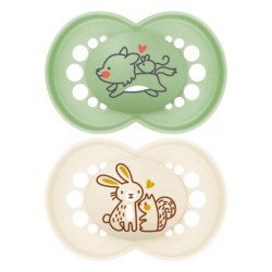 MAM Original 2 sucettes silicone +6 mois nature
