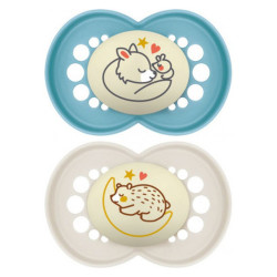 MAM Original Nuit 2 sucettes silicone +18 mois