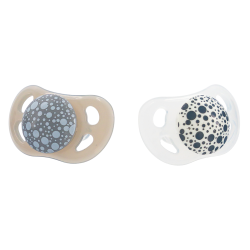 Twistshake 2 Sucettes orthodontiques gris et blanc 0 - 6 mois