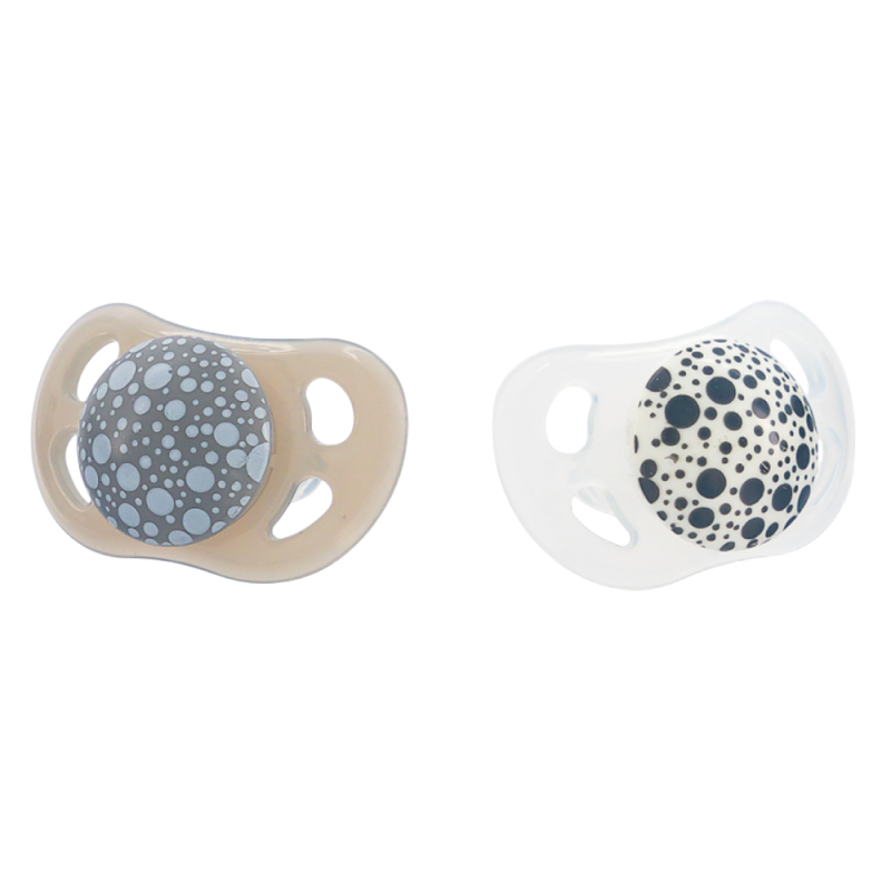Twistshake 2 Sucettes orthodontiques gris et blanc 0 - 6 mois