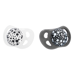 Twistshake 2 Sucettes orthodontiques noir et blanc 6 mois+