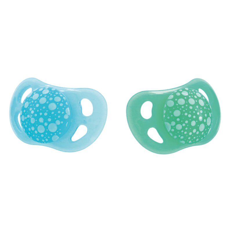 Twistshake 2 Sucettes orthodontiques bleu et vert 0 - 6 mois