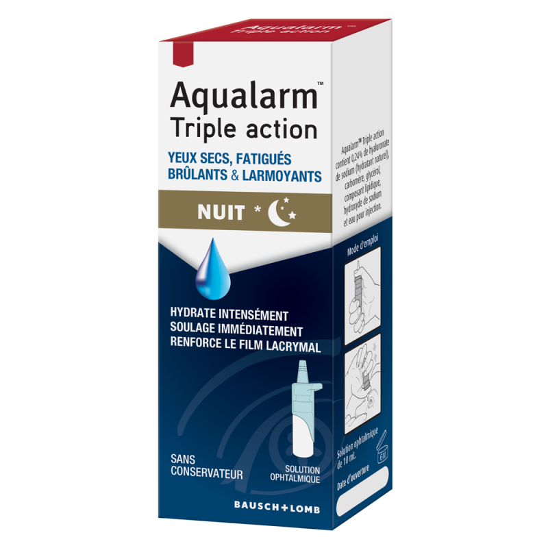 Bausch & Lomb Aqualarm triple action Nuit 10ml