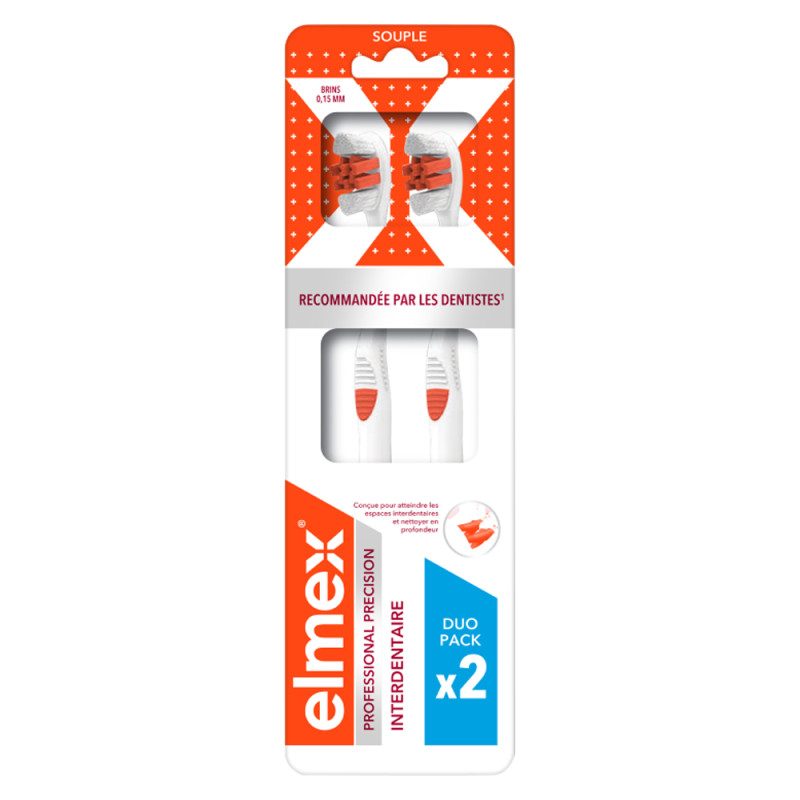 Elmex Professional Precision Interdentaire Brosse à dents souple duo