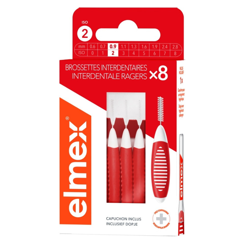 Elmex Brossettes interdentaires Rouge 0.9mm taille 2 - 8 unités