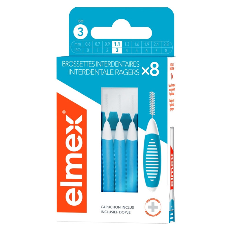 Elmex Brossettes interdentaires Bleu 1.1mm taille 3 - 8 unités