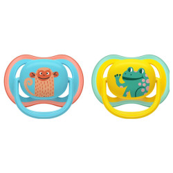 Avent Pacifier Ultra Air Sucettes orthodontiques motifs animaux 6 - 18 mois lot de 2