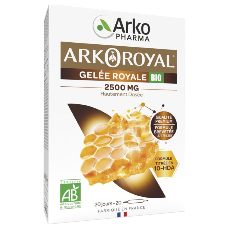 Arkopharma Arkoroyal gelée royale bio 2500mg 20 ampoules